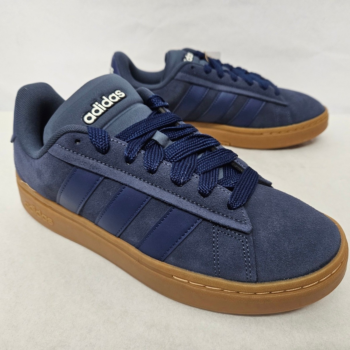 Adidas Grand Court Alpha 00s Sneakers JQ3008 Blue Suede Gum Sole