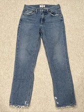 AGOLDE Cigarette Low Slung Straight Leg Size 24 Made in USA Distressed