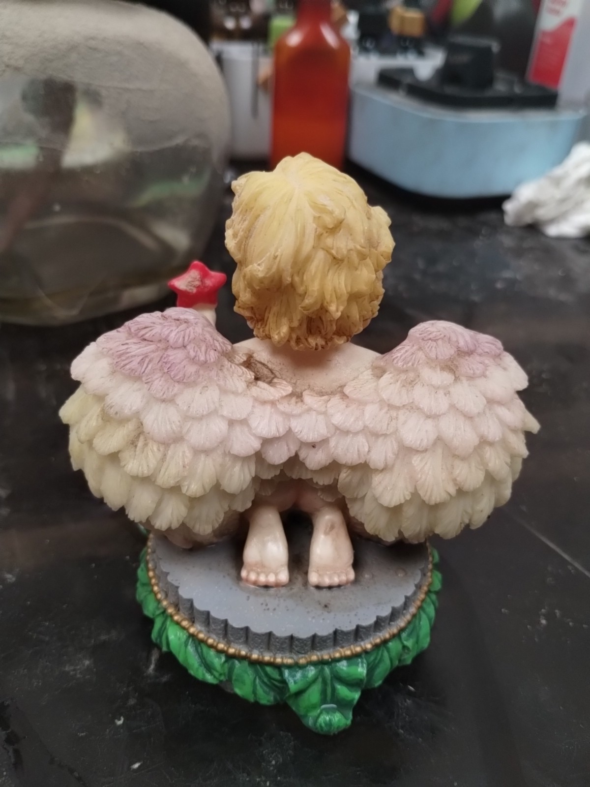 Herco Gift Professional 4" Winged Cherub Angel w/ Star Resin Figurine