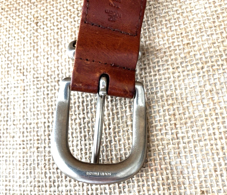 Coach Belt Men’s ” Brown Braided Leather Woven Tan 5922 Size 40 - Image 4 of 4