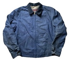 Vtg 60s Sears short Denim Jacket L no wash Dark Workwear hercules