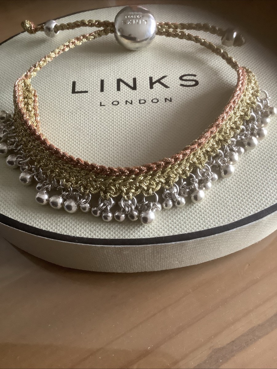 Links of London Friendship Olive Green Rose Gold Cord Balls