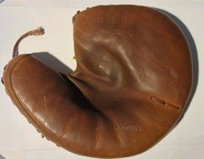 VINTAGE ALL-STAR E-Z FLEX LEATHER CATCHERS MITT BASEBALL GLOVE  NEEDS REPAIR 
