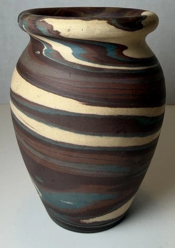 Antique 1920s Niloak Pottery Mission Swirl Vase Arkansas