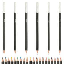 White Color Drawing Pencils for Adult Coloring Books, 6 Pcs