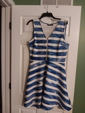 Classic blue and white sleeveless dress