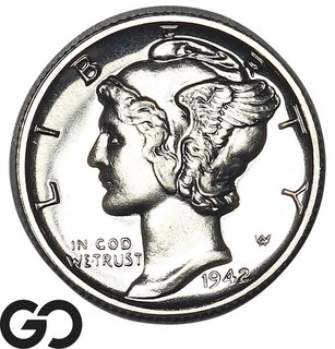 1942 Mercury Dime PROOF Premium Quality Superb Gem PR