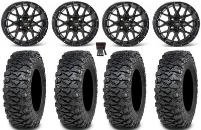 ITP Hurricane 15''Wheels Bk 32''Savage XT Sticky Tires Polaris RZR XP 1K / PRO XP