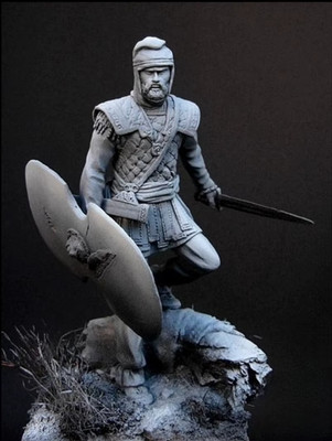 1/24 Scale 75mm Late Roman Byzantine Warrior Resin Miniature with Sword & Shield