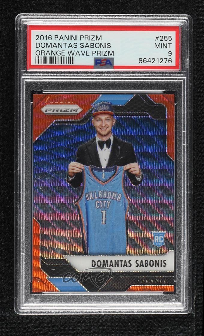 2016-17 Panini Prizm Orange Wave 12/25 Domantas Sabonis #255 PSA 9 MINT fi6