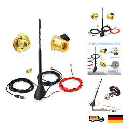 Eightwood DAB DAB Antenne Auto mit Verstärker 5M Kabel SMB SMA Adapter