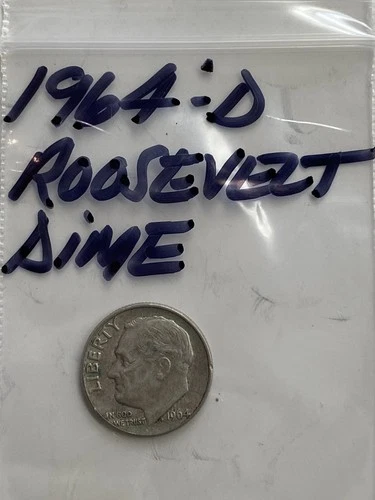 1964-D- Roosevelt Dime .10 - Good Circulated Condition / Silver