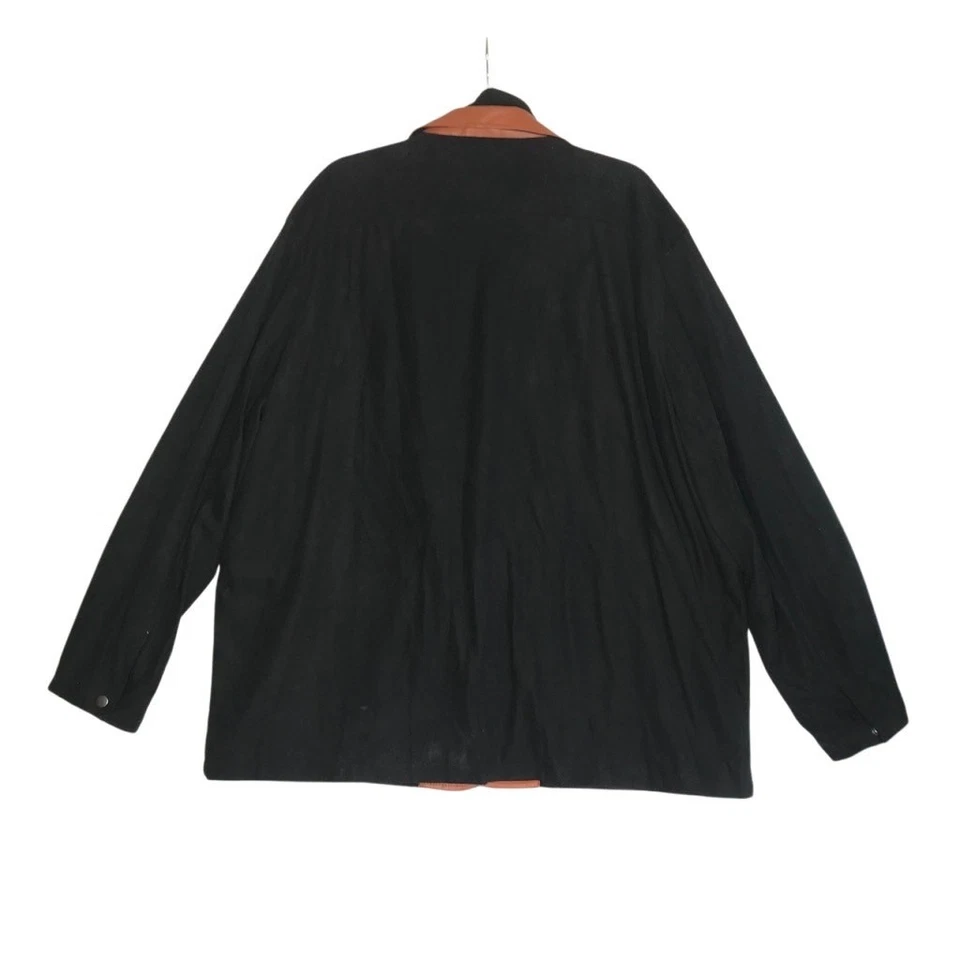 CARHARTT винтажный замши/PU Blazer куртка мужчин 3XL черный ретро Y2K ностальгии 90-х - Изображение 3 из 4