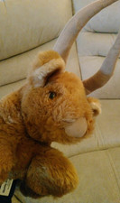 Country Critters Texas Long Horn Cow Large Plush Puppet Made In USA