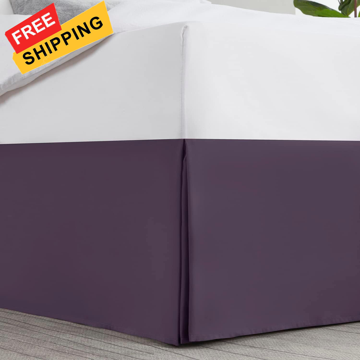 Nestl Dark Purple Bed Skirt King Size - King, 24 - 