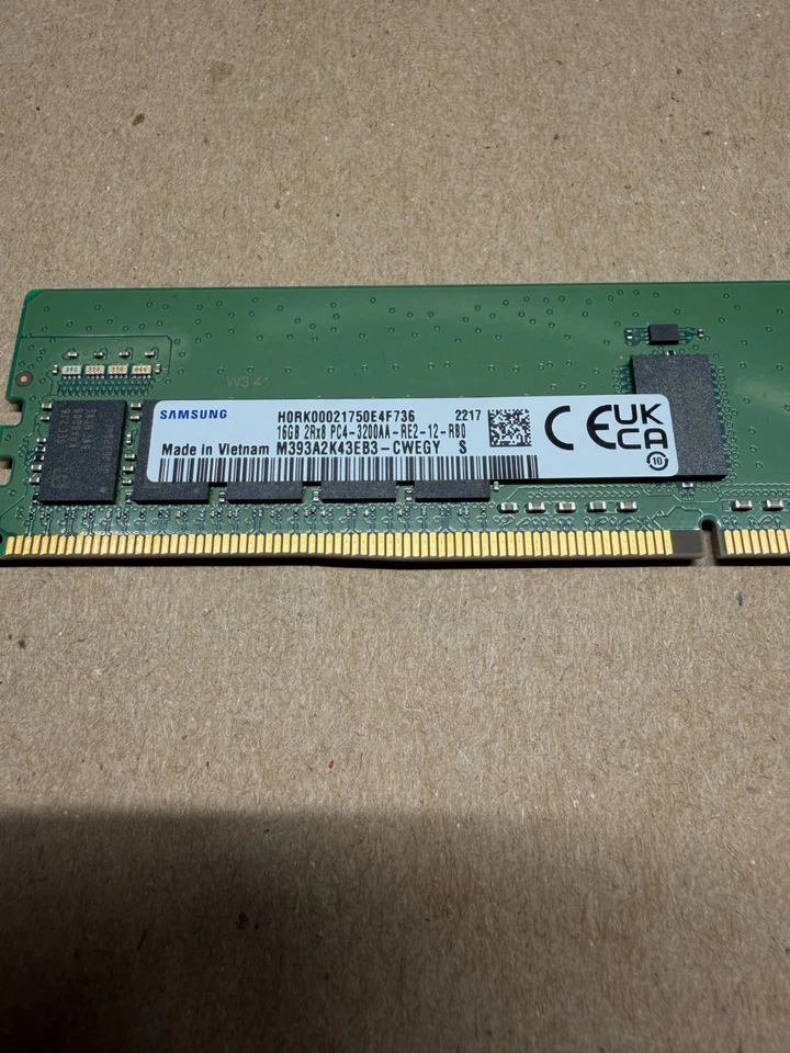Samsung 16GB PC4-25600 (DDR4-3200) RDIMM Memory - M393A2K43EB3-CWEGY - Image 2 of 2