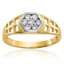 10K Solid Yellow Gold CZ Ring