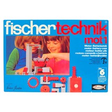 Fischertechnik Baukasten mot1 Motor + Batteriestab 2301705 Neu Vintage 70er