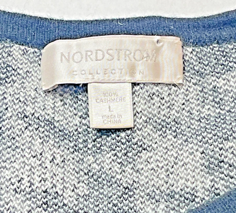 Cárdigan Suéter Nordstrom Cachemira Pata de Gallo Botón Mujer L Blanco y Negro Foto 4 de 4