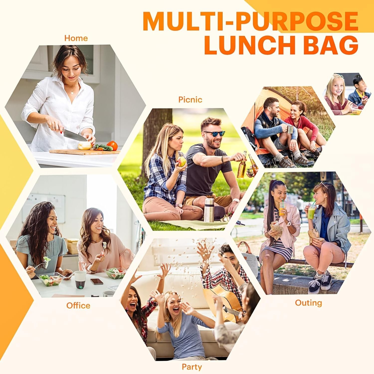 Lunch Bag for Women & Men Adult Insulated Lunch Box, Small Leakproof Cooler Food