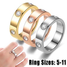 UK Titanium Steel Rings for Men Womens Weddings Ring Band Engagement Gifts 4/5mm