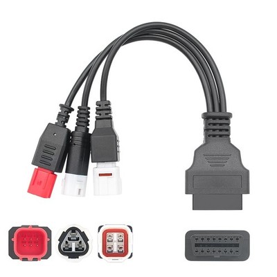 3in1 OBD2 Adapter Cable Yamaha Honda KTM Vespa 3/4/6 Pin Euro 5 Motorcycle Wire