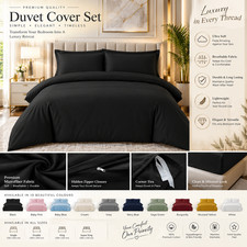 Luxury Duvet Cover Set Soft Microfiber Bedding All Sizes & Colours + Pillows