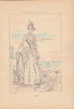 Mode Kleidermode Damenmode Jahr 1876 kolorierte RADIERUNG um 1902 Henri Boutet