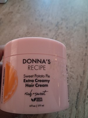 Donna's Recipe Sweet Potato Pie Extra Creamy Vegan Hair Cream 6 fl oz/177 ml.