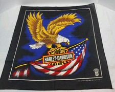 Harley Davidson Bandana Eagle American Flag Patriotic USA Motorcycle 90s EUC