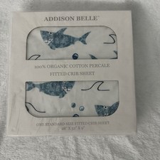 ADDISON BELLE 100 Organic Cotton Perca Fitted Crib Sheet Premium Baby Bedding