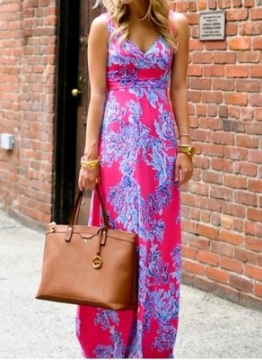 Lilly Pulitzer Sloane Capri Pink Samba Maxi Dress S NWOT