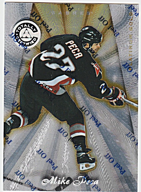 1997-98 PINNACLE TOTALLY CERT. PLATINUM - GOLD #99 MIKE PECA Buffalo Sabres