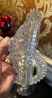 2 PC Cut Crystal Clear Stemmed Stem Covered Candy Dish w/ LID Glass — photo 5