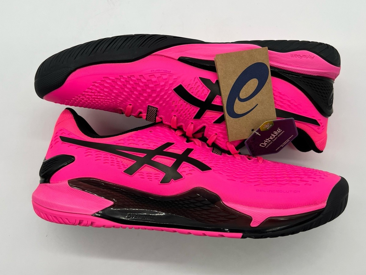 ASICS Gel Resolution 9 Mens Size 14 Hot Pink Black Tennis Lace Up