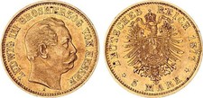 Kaiserreich - Hessen 5 Mark Gold 1877 H Ludwig III. J.215 fast vz   134927
