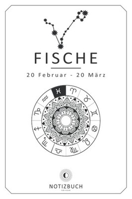 Notizbuch Sternzeichen Fische: 120 Seiten liniert A5 Astrologie
