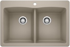 Blanco 440221 Diamond 33" Drop-In or Undermount Double Basin - Truffle
