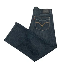 Levis 527 Bootcut Jeans Men's 38x30 Dark Wash Flap Pockets Black Label Wide Leg