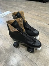 Chicago Skates Mens Black Roller Skates Size 7 Quad Design with Pro Star Wheels