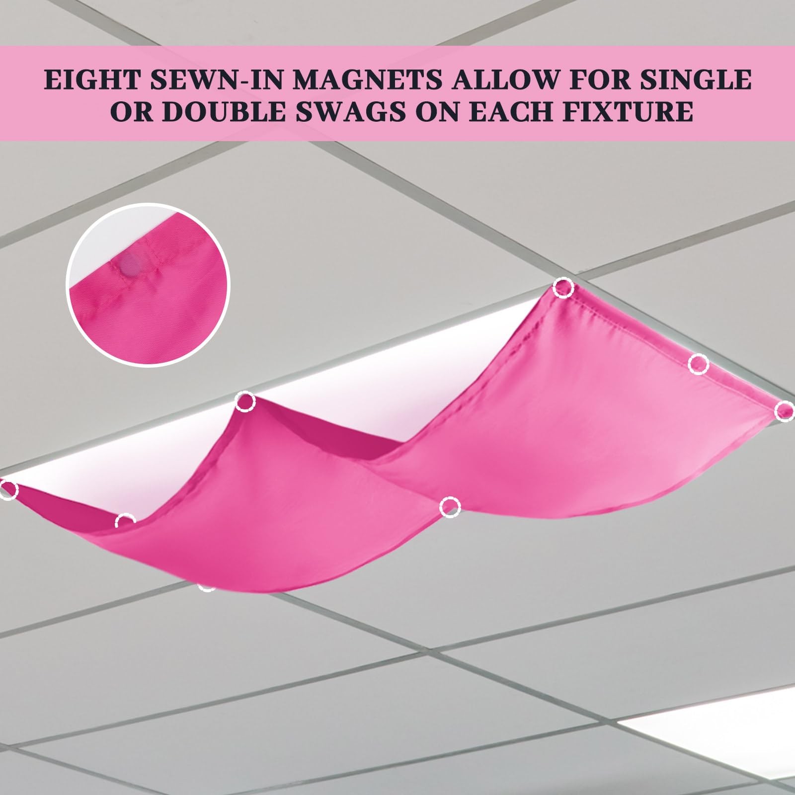 4 Pcs 54 x 24 Inch Fluorescent Light Cover for 4 x 2 Feet Ceiling Light Magne...