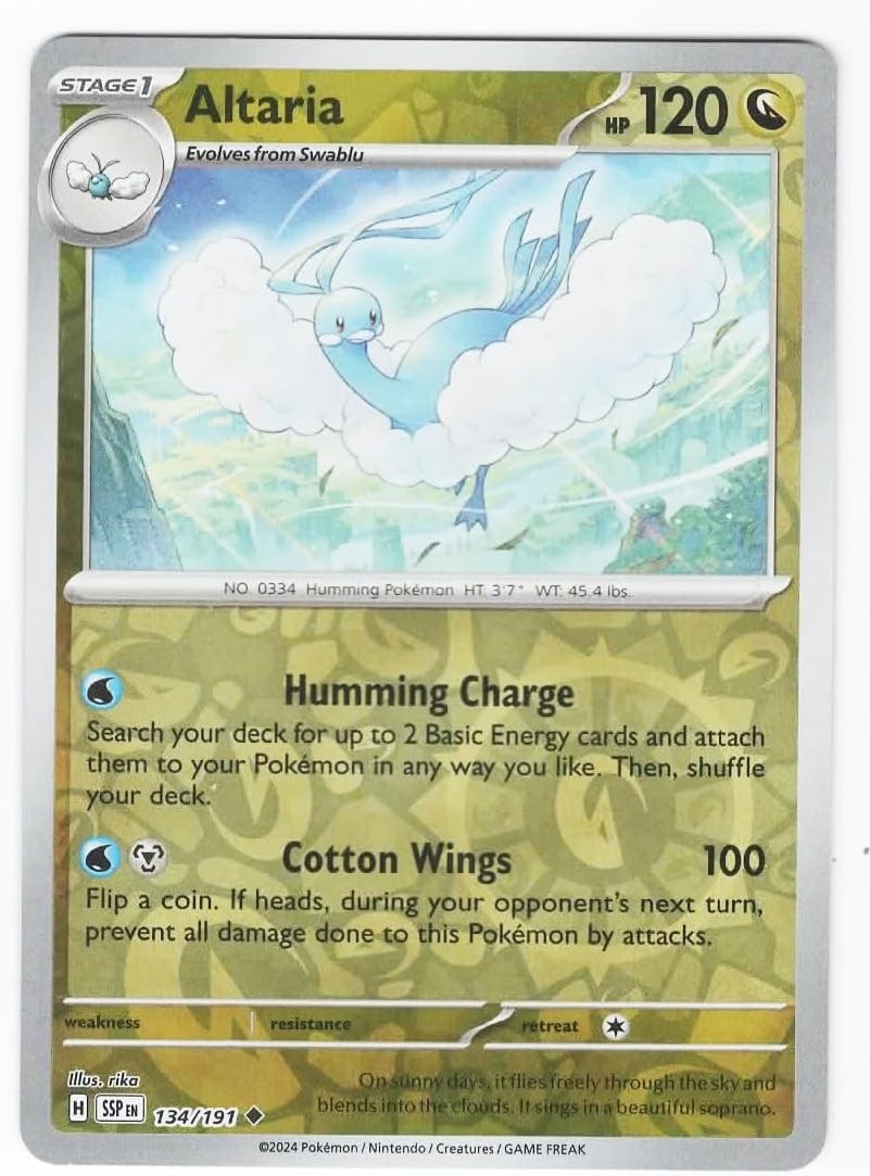 Pokemon - ALTARIA 134/191 - Reverse Holo - Surging Sparks - NM/M