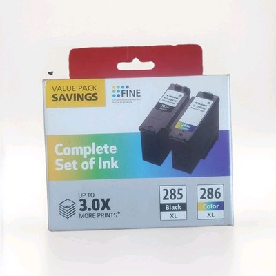 Genuine Canon 285XL Black / 286XL Color Ink OEM Cartridges Factory Sealed NEW