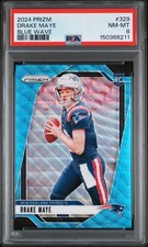 2024 PANINI PRIZM BLUE WAVE #329 DRAKE MAYE 227/230 PSA 8