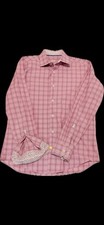Bugatti Uomo Pink Classic Fit Plaid Long Sleeve Button Up Shirt Mens Size Small