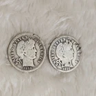 Set of 2 - 1913-P & 1916-P Barber Dime 10c Coin