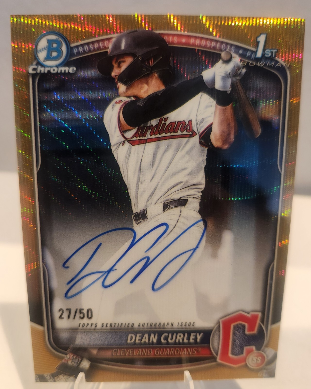 2025 Bowman Draft - Chrome Prospect Auto Dean Curley #CPA-DC Gold Wave /50