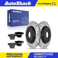 Rear Drilled Slotted Brake Rotors Premium Ceramic Pads for BMW 330Ci 330i