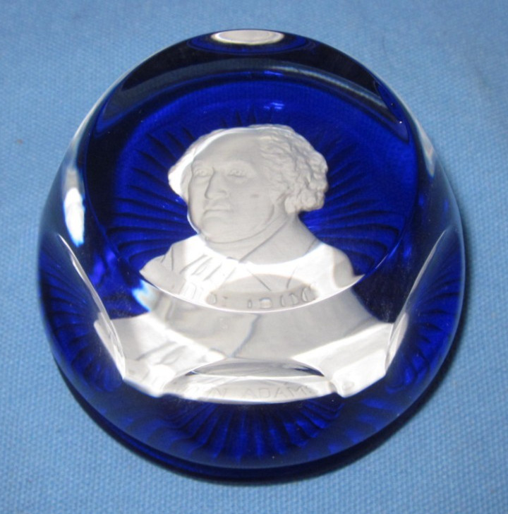 Franklin Mint Baccarat Cameos in Crystal ~ John Adams