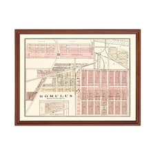 Old Map of Romulus, MI 1893 - Vintage Romulus Michigan Art